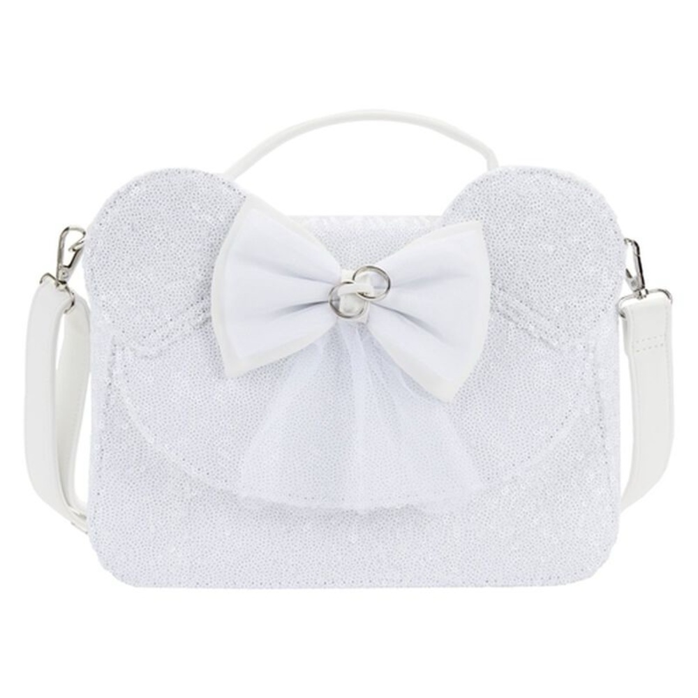 NWT Loungefly Disney Minnie Mouse Sequin Wedding Crossbody Bag, Handbag